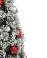 Northlight Pre-Lit Potted Snowy Bristle Pine Artificial Christmas Tree 2'