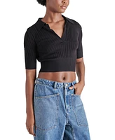 Steve Madden Women's Charlise Cropped Polo Sweater