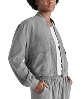 Steve Madden Women's Ardine Pinstripe Bomber Jacket