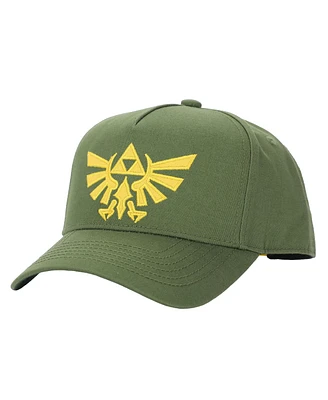 The Legend Of Zelda Men's Embroidered Hyrule Kingdom Logo Green Adjustable Baseball Hat