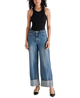 Steve Madden Women's Noeli Wide-Leg Cuffed Jeans