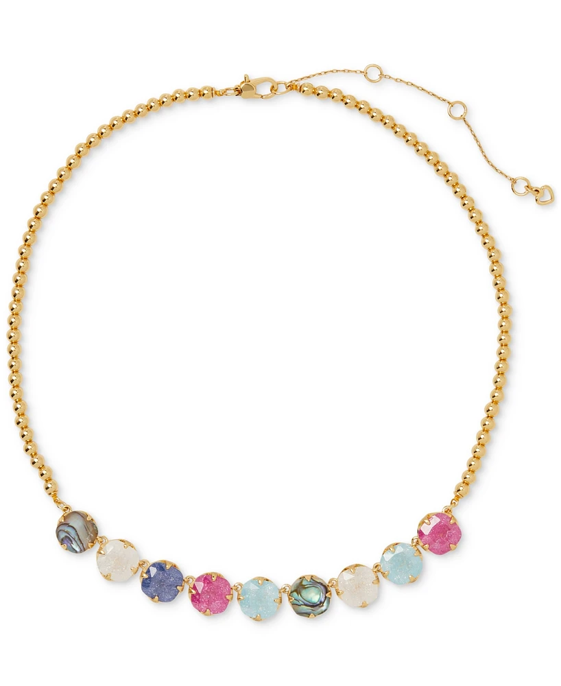 kate spade new york Gold-Tone Pop of Joy Spade Flower Necklace, 16" + 3" extender