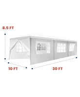 Inolait Sugift 30 Ft. W x 10 Ft. D Wedding Party Tent Canopy with 8 Side Walls