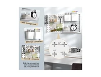 Slickblue Pegboard Combination Kit Combination Wall Organizer with Magnets and Hooks