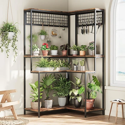 gaomon 67" Industrial Indoor Corner Plant Stand Display Shelf