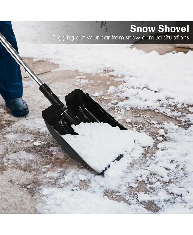 Slickblue 3-in-1 Snow Shovel with Ice Scraper and Snow Brush