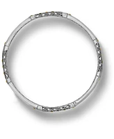 Devata Bali Bamboo Slide-on Bangle Bracelet Sterling Silver and 18K Gold