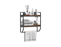 Slickblue Over the Toilet Shelf Wall Mounted with Metal Frame for Bathroom