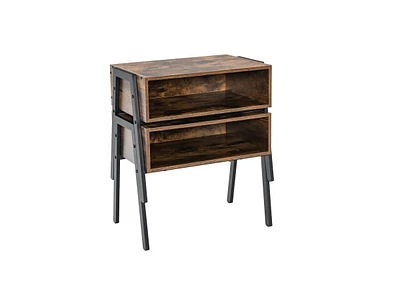 Slickblue 2 Pieces Stackable Night Stand Bedside End Table Set