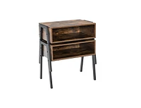 Slickblue 2 Pieces Stackable Night Stand Bedside End Table Set