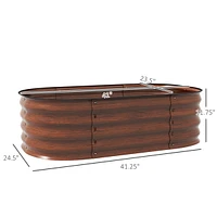 11.75" H Galvanized Metal Modular Garden Bed with Self-Draining Base