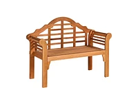 Slickblue 49 Inch Eucalyptus Wood Outdoor Folding Bench with Backrest Armrest for Patio Garden