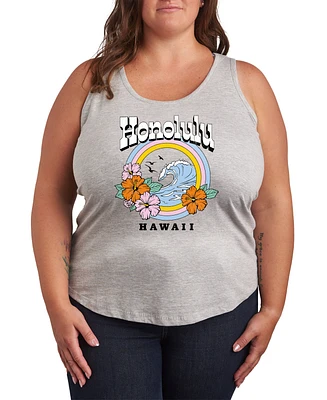 Hybrid Apparel Honolulu Hawaii Plus Graphic Tank