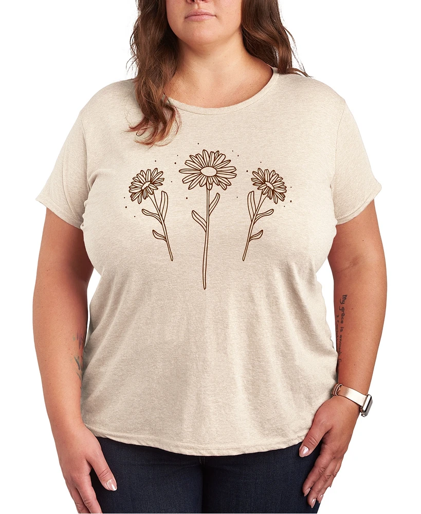 Hybrid Apparel Daisies Plus Graphic T-Shirt