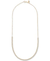 Diamond Bezel Adjustable 17" Tennis Necklace (2 ct. t.w.) 14k White Gold or Yellow Gold, Created for Macy's