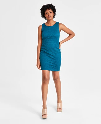 Bar Iii Women's Textured Sleeveless Crewneck Mini Dress, Created for Macy's