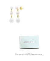 Adornia Gold Freshwater Cultivated Pearl Wire Wrapped 3-Drop Earrings