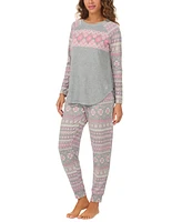 Cuddl Duds Women's 2-Pc. Printed Jogger Pajamas Set