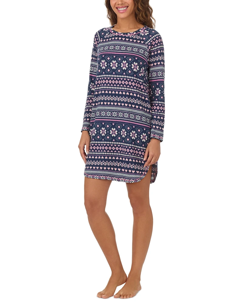 Cuddl Duds Women's Printed Long-Sleeve Sleepshirt