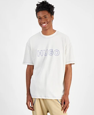 Hugo Boss Men's Relaxed Fit Short Sleeve Crewneck Logo Graphic T-Shirt