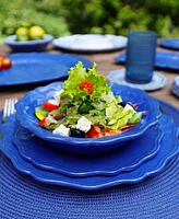 Certified International Blue Indigo Crackle Set of 4 All Purpose Bowl 8.5" x 2", Service For 4