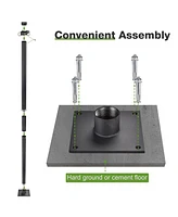8 Ft Sun Shade Sail Pole Post Canopy Awning Deck Patio Backyard with Pole Bracket Clamp Powder Patio Outdoor 96" Black