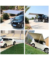 Yescom 4.6x6.6' Car Side Awning Rooftop Pull Out Tent Shelter Sun Shade Suv Outdoor Camping Beige