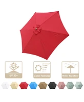 Yescom 9Ft 6 Ribs Umbrella Cover Canopy Replacement Top Patio Outdoor Market Beach Red