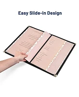 20 Pack 8.5"x14" 4 Page 8 View Menu Covers Black Trim Legal Size Restaurant Cafe