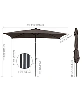 Yescom 4Pack 10x6 Ft Solar Powered Patio Umbrella with Tilt Crank Aluminum Outdoor Pool