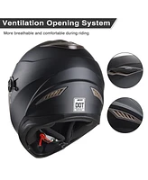 Ahr Run-F1 Dot Motorcycle Full Face Helmet Dual Visors Abs Sheel Street Bike Touring Racing Sports