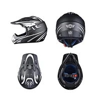 Ahr Dot Full Face Mx Run-f Helmet with Goggles Motocross Off-Road Dirt Bike Motorcycle Atv