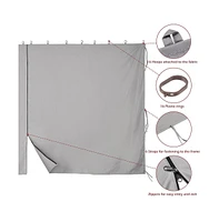 Yescom 10x6.5' Universal Replacement Privacy Side Wall Canopy Curtain f/ 10x10ft Canopy