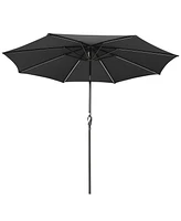 Yescom 10 Ft Solar Powered Patio Umbrella with Tilt and Crank Outdoor Garden Backyard