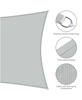 12x8 Ft 97% Uv Block Rectangle Hdpe Sun Shade Sail Heavy Duty Canopy Backyard
