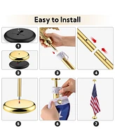 Yescom 2 Pack Ft Sectional Flag Pole Kit Gold Eagle Finial 3x5 Ft Us Flag Indoor