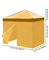 Yescom InstaHibit 10x10Ft Replacement Pop up Canopy Top 4 Sidewalls Door UV30+ Patio