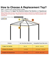 Yescom 10x10 Ft 2-Tier Canopy Top Replacement for Crescent TJSG081 Gazebo Outdoor Patio Yard