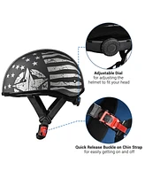 Ahr Half Face Motorcycle Helmet Sun Visor Dot Approved Bike Chopper Cruiser