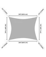 16x20 Ft 97% Uv Block Rectangle Sun Shade Sail Hdpe Canopy Patio Garden 2 Pack