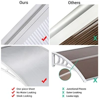 Yescom 2Pcs 40"x40" Door Window Awning Whole One-piece Polycarbonate UV30+ Patio Rain Snow Protection Transparent White
