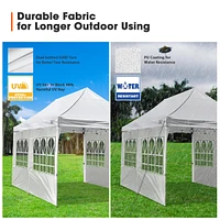 10x20FT Canopy Wedding Party Tent Pop Up Folding Gazebo Outdoor w/ 4 Sidewalls & Bag White