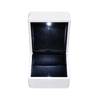 Yescom Led Light Diamond Ring Box White Velvet Jewelry Gift Wedding Proposal Engagement