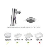 Automatic Sensor Bathroom Faucet 1 Hole Touchless Hot & Cold Undermount Sink Mixer Tap Bn