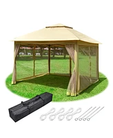 Yescom 11x11ft Pop-Up Gazebo Tent with Mesh Sidewall Canopy Shelter Outdoor Home Patio