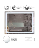Aquaterior 32"x24" Smart Bathroom Mirror Dimmer Anti Fog Horizontal Vertical