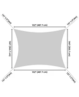 16x12 Ft 97% Uv Block Rectangle Hdpe Sun Shade Sail Heavy Duty Canopy Garden