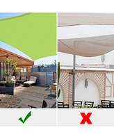 2 Pack 16x16 Ft 97% Uv Block Square Sun Shade Sail Hdpe Canopy Patio Garden Yard