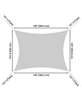 2 Pack 13x10 Ft 97% Uv Block Rectangle Sun Shade Sail Canopy Cover Net Patio