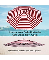 9 Ft 3-Tier Patio Umbrella Replacement Canopy Market Table Top Sunshade Cover